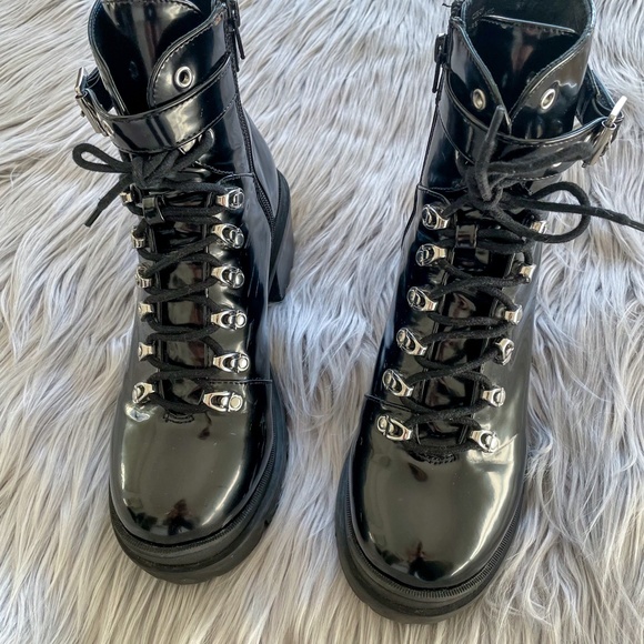 JEFFREY CAMPBELL Patent Leather Czech Combat Boots - Picture 4 of 9
